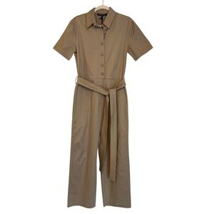 Selmacilek Revolve Shirt Jumpsuit Beige Khaki Small NWT Tailored Contemporary